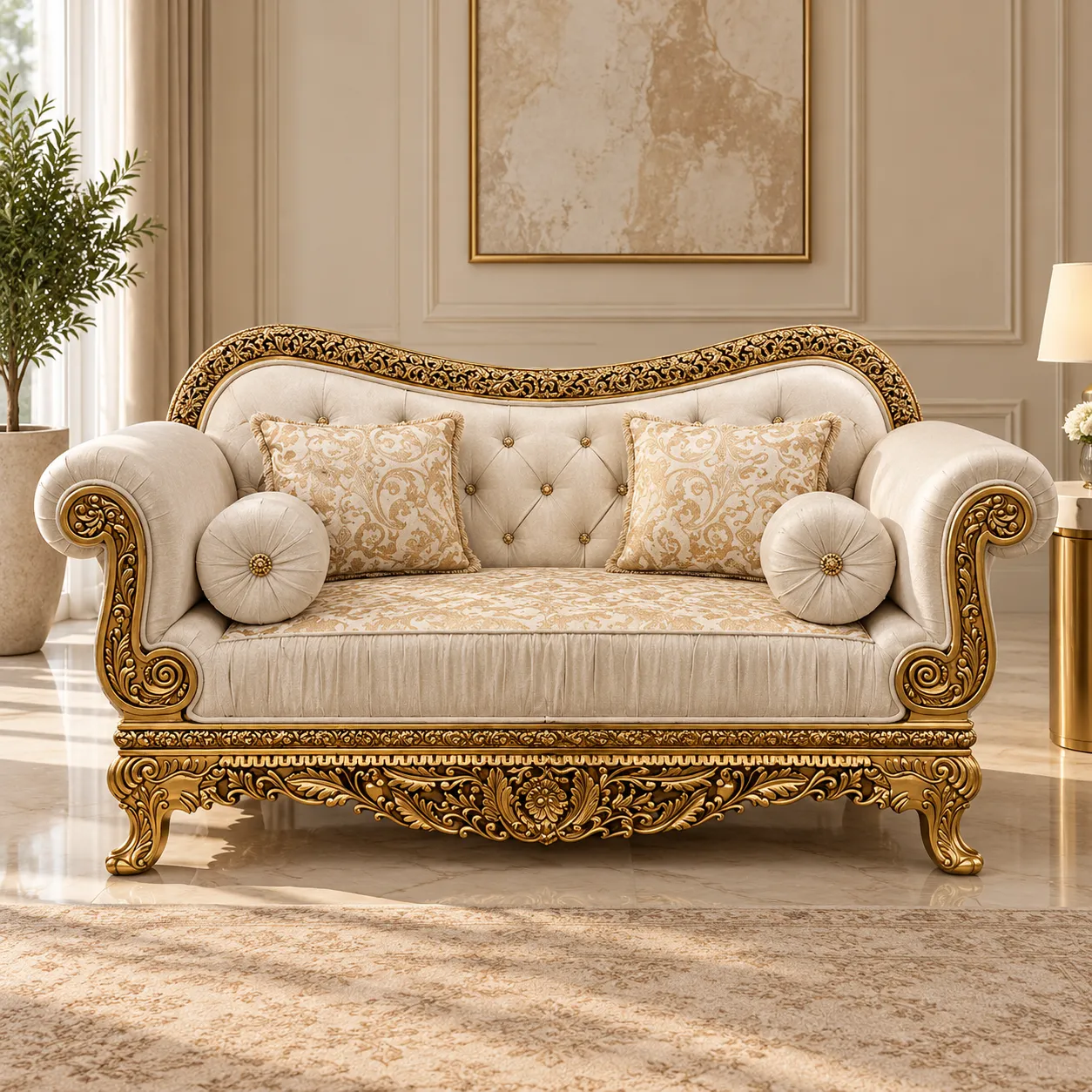 Grand Gold Leaf Sofa