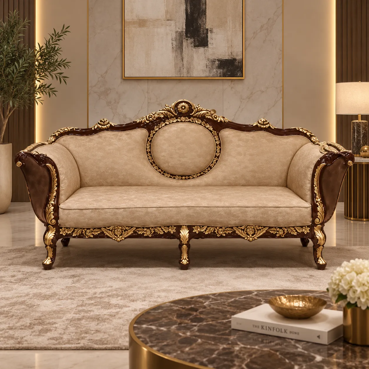Plush Beige Sofa