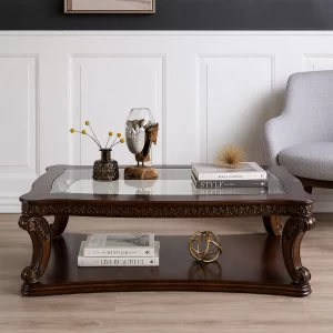 Rectangular Glass Top Shelf Table