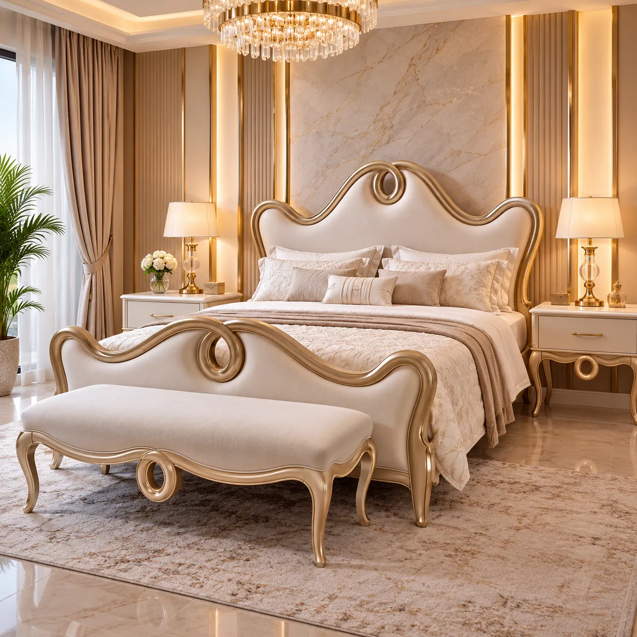 The Pearl White Classic Bedroom Suite