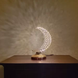 Crescent Moon Crystal Lamp