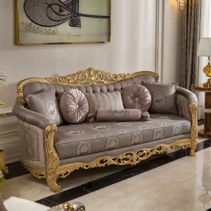 Gilded Scrollwork Sofa Set