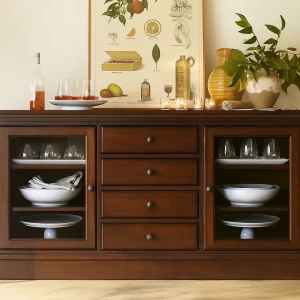 Modern Glass-Front Sideboard