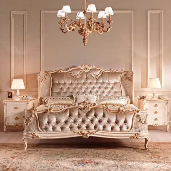 The Silk Velvet Carved Bedroom set - Wood Shapers