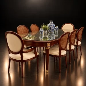 French Provincial Mahogany Dining Set
