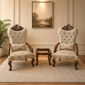 Magenta Baroque Gilded Throne Chair Set