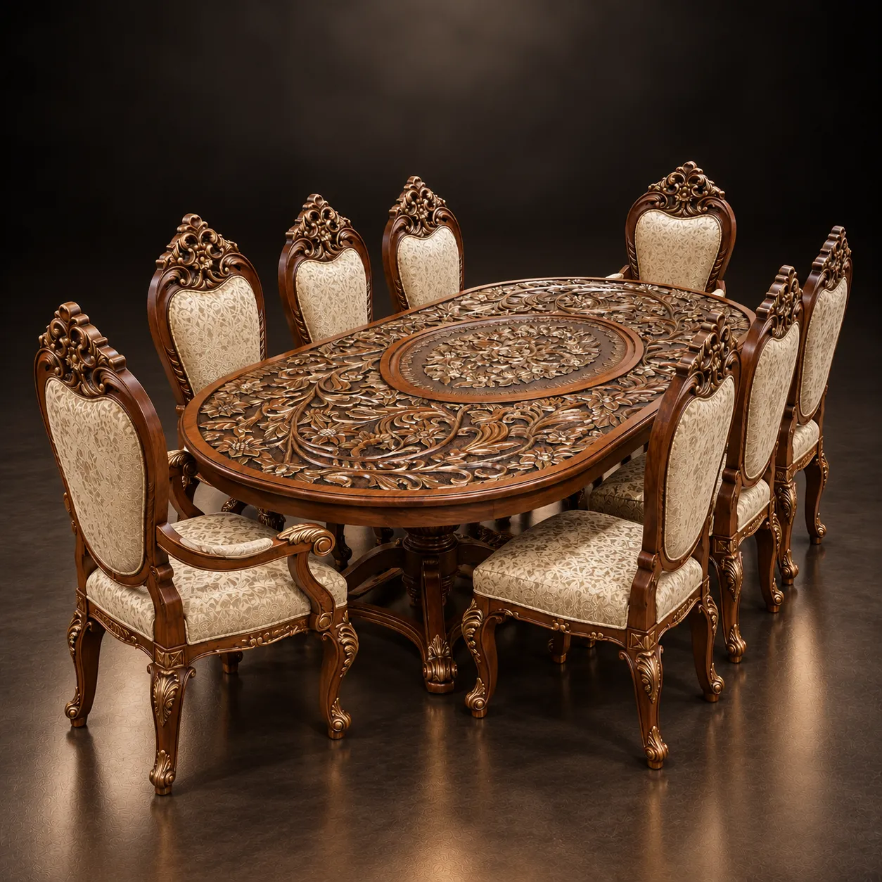 Botanical Engraved Dining Set Botanical Engraved Dining Set