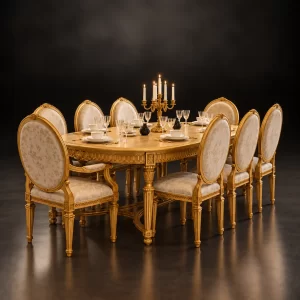 Palatial Gold 8-Seater Dining Table